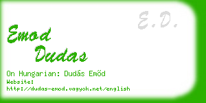 emod dudas business card